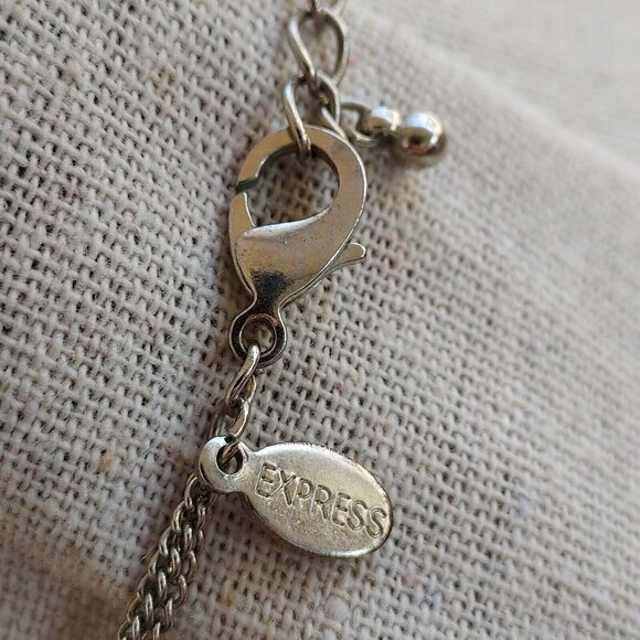 Express Double Layer Hammered Coin Shaped Gold Toned Necklace - Picture 5 of 5